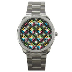 Pattern Pastels Background Sport Metal Watch by HermanTelo