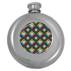 Pattern Pastels Background Round Hip Flask (5 Oz)