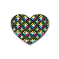 Pattern Pastels Background Rubber Coaster (heart) 