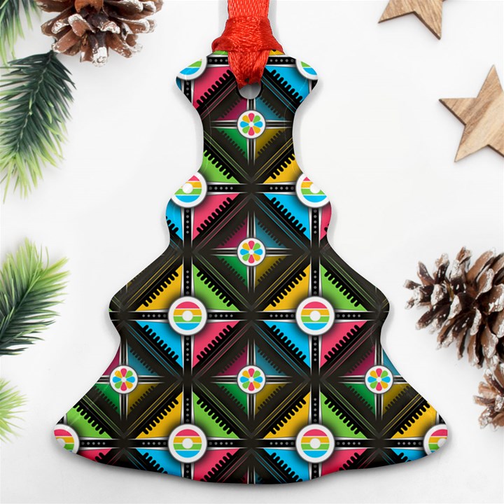 Pattern Pastels Background Ornament (Christmas Tree) 