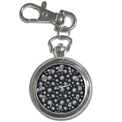 Seamless Pattern Background Circle Key Chain Watches by HermanTelo