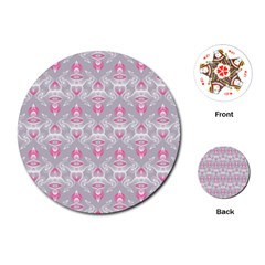 Seamless Pattern Background Playing Cards (round)