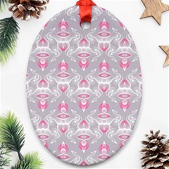 Seamless Pattern Background Oval Ornament (two Sides)