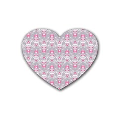 Seamless Pattern Background Rubber Coaster (heart) 