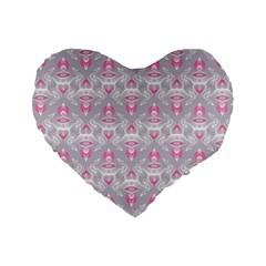 Seamless Pattern Background Standard 16  Premium Heart Shape Cushions by HermanTelo