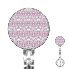 Seamless Pattern Background Stainless Steel Nurses Watch