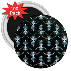 Seamless Pattern Background Black 3  Magnets (100 pack)