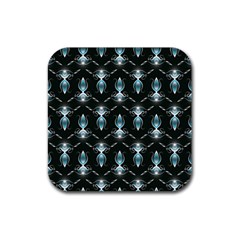 Seamless Pattern Background Black Rubber Coaster (Square) 