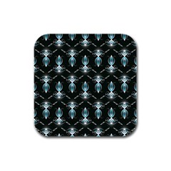 Seamless Pattern Background Black Rubber Square Coaster (4 pack) 