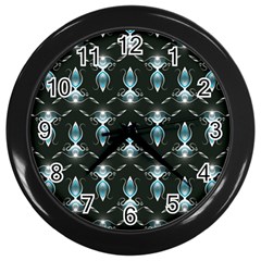 Seamless Pattern Background Black Wall Clock (Black)