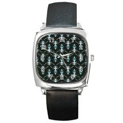 Seamless Pattern Background Black Square Metal Watch