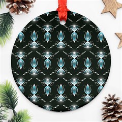 Seamless Pattern Background Black Round Ornament (Two Sides)