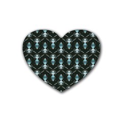 Seamless Pattern Background Black Rubber Coaster (Heart) 