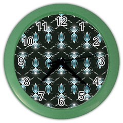 Seamless Pattern Background Black Color Wall Clock by HermanTelo