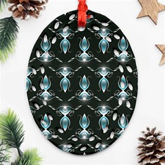 Seamless Pattern Background Black Oval Filigree Ornament (two Sides) by HermanTelo