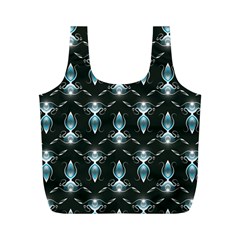 Seamless Pattern Background Black Full Print Recycle Bag (M)