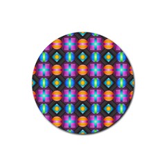 Squares Spheres Backgrounds Texture Rubber Round Coaster (4 Pack)  by HermanTelo