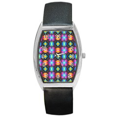 Squares Spheres Backgrounds Texture Barrel Style Metal Watch by HermanTelo