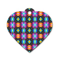 Squares Spheres Backgrounds Texture Dog Tag Heart (one Side)