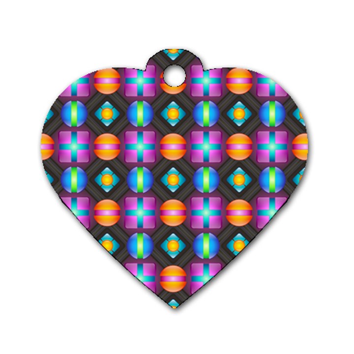 Squares Spheres Backgrounds Texture Dog Tag Heart (Two Sides)