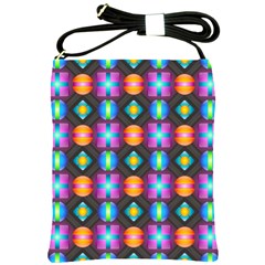 Squares Spheres Backgrounds Texture Shoulder Sling Bag by HermanTelo