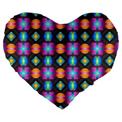 Squares Spheres Backgrounds Texture Large 19  Premium Flano Heart Shape Cushions