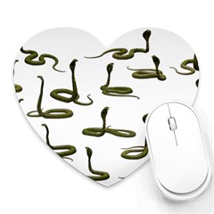 Snake Cobra Reptile Poisonous Heart Mousepads by HermanTelo