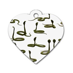 Snake Cobra Reptile Poisonous Dog Tag Heart (two Sides) by HermanTelo