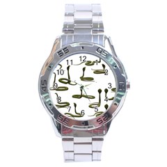 Snake Cobra Reptile Poisonous Stainless Steel Analogue Watch by HermanTelo