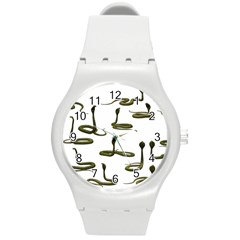 Snake Cobra Reptile Poisonous Round Plastic Sport Watch (m) by HermanTelo