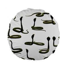 Snake Cobra Reptile Poisonous Standard 15  Premium Round Cushions by HermanTelo