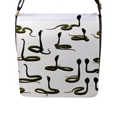 Snake Cobra Reptile Poisonous Flap Closure Messenger Bag (l) by HermanTelo