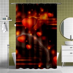 Valentine Day Love Heart Shower Curtain 48  X 72  (small) 