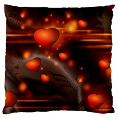 Valentine Day Love Heart Large Flano Cushion Case (two Sides) by HermanTelo