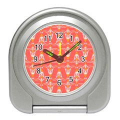 Seamless Pattern Background Red Travel Alarm Clock