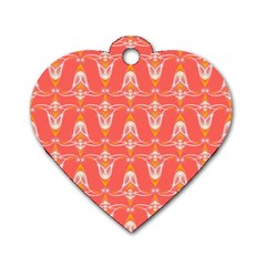 Seamless Pattern Background Red Dog Tag Heart (one Side)