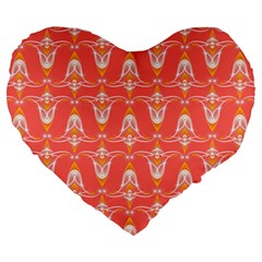 Seamless Pattern Background Red Large 19  Premium Heart Shape Cushions