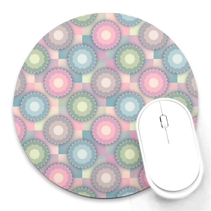 Seamless Pattern Pastels Background Round Mousepads