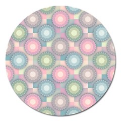 Seamless Pattern Pastels Background Magnet 5  (round) by HermanTelo