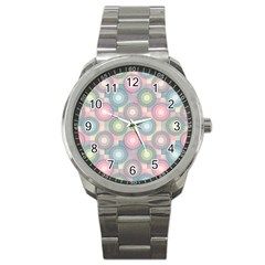 Seamless Pattern Pastels Background Sport Metal Watch