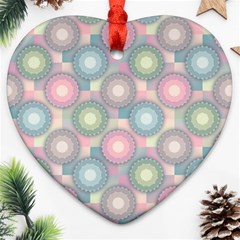 Seamless Pattern Pastels Background Heart Ornament (two Sides)