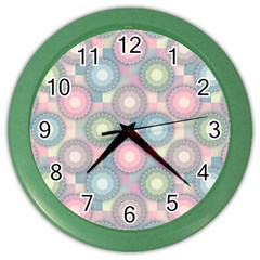 Seamless Pattern Pastels Background Color Wall Clock by HermanTelo