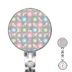 Seamless Pattern Pastels Background Stainless Steel Nurses Watch