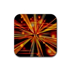 Zoom Effect Explosion Fire Sparks Rubber Coaster (square)  by HermanTelo