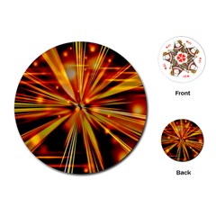 Zoom Effect Explosion Fire Sparks Playing Cards (round)