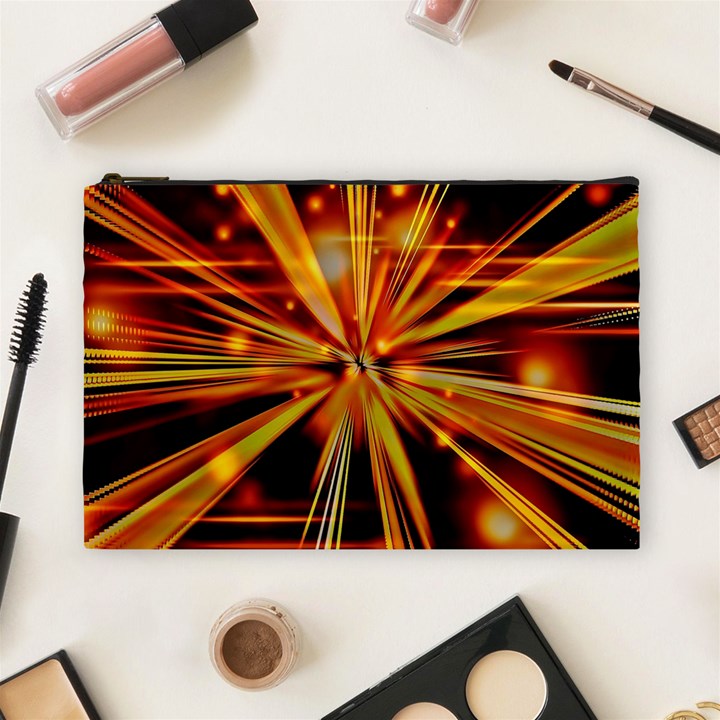 Zoom Effect Explosion Fire Sparks Cosmetic Bag (Large)