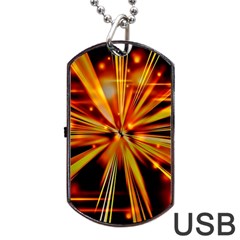 Zoom Effect Explosion Fire Sparks Dog Tag Usb Flash (one Side)