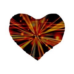 Zoom Effect Explosion Fire Sparks Standard 16  Premium Heart Shape Cushions