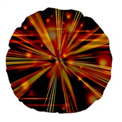 Zoom Effect Explosion Fire Sparks Large 18  Premium Flano Round Cushions by HermanTelo