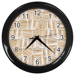 Texture Background Brown Beige Wall Clock (black) by HermanTelo